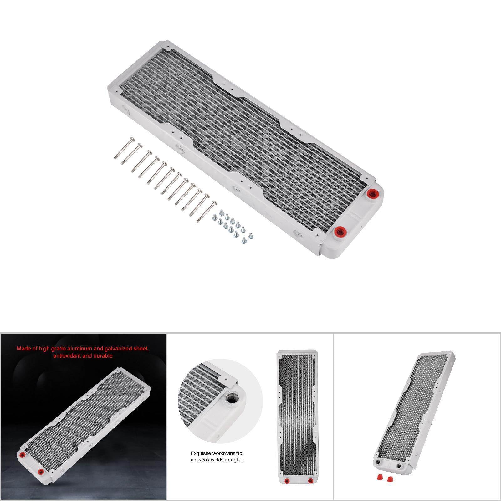 Radiatore in alluminio Dissipatore di calore Computer Raffreddamento ad acqua Scambiatore di calore liquido Bianco (360 mm)