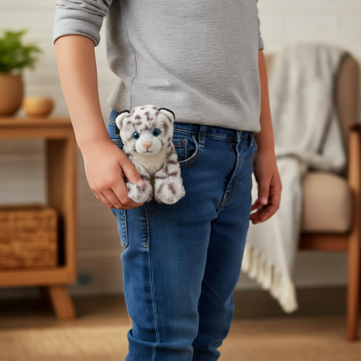 Amazon.com: The Petting Zoo Snow Leopard Stuffed Animal Plushie