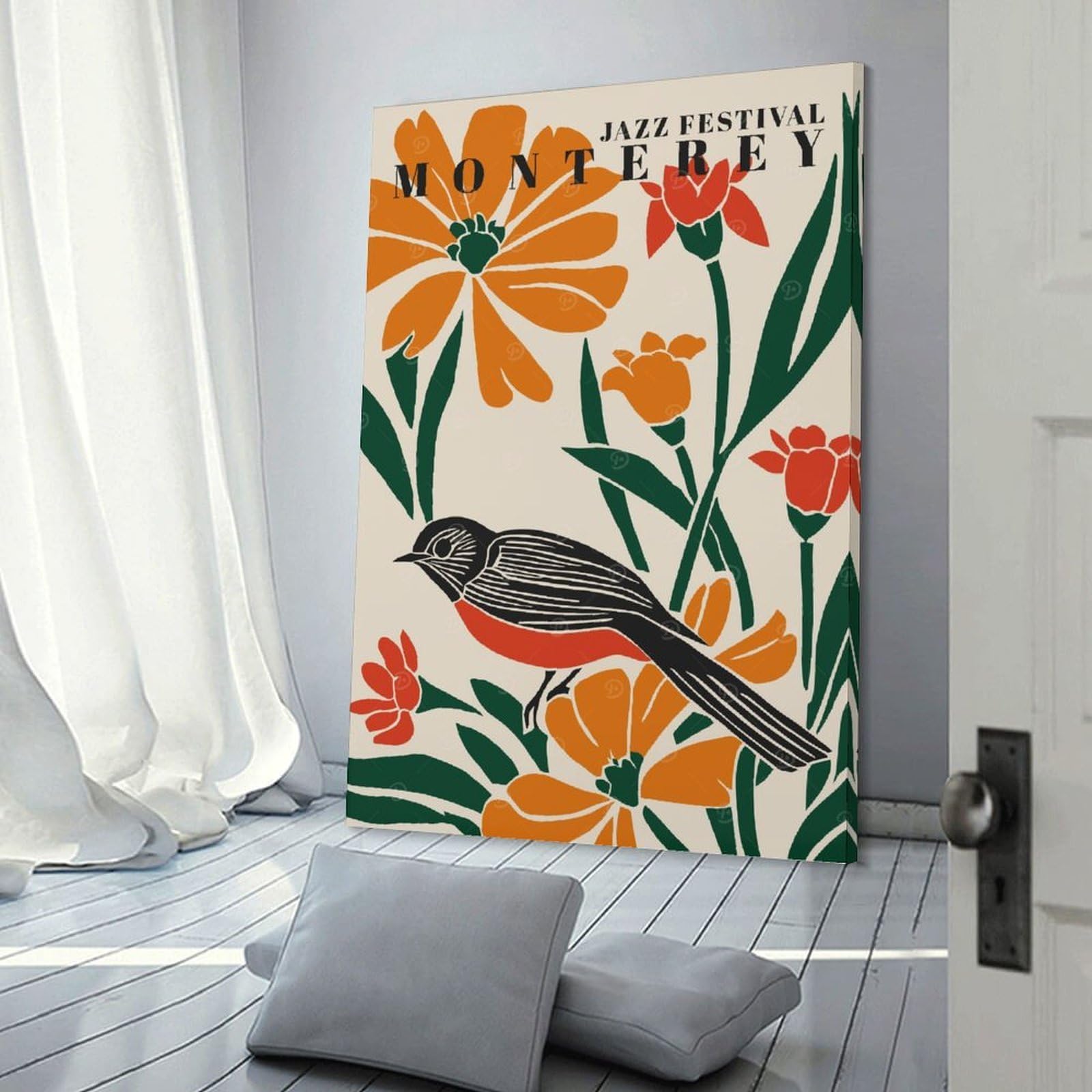 Junmoney Monterey Jazz Fest Canvas Wall Art, 08x12inch(20x30cm), for Bedroom, Guest Room Or Reading Nook, Decorative Wall Art for Cosy Rooms