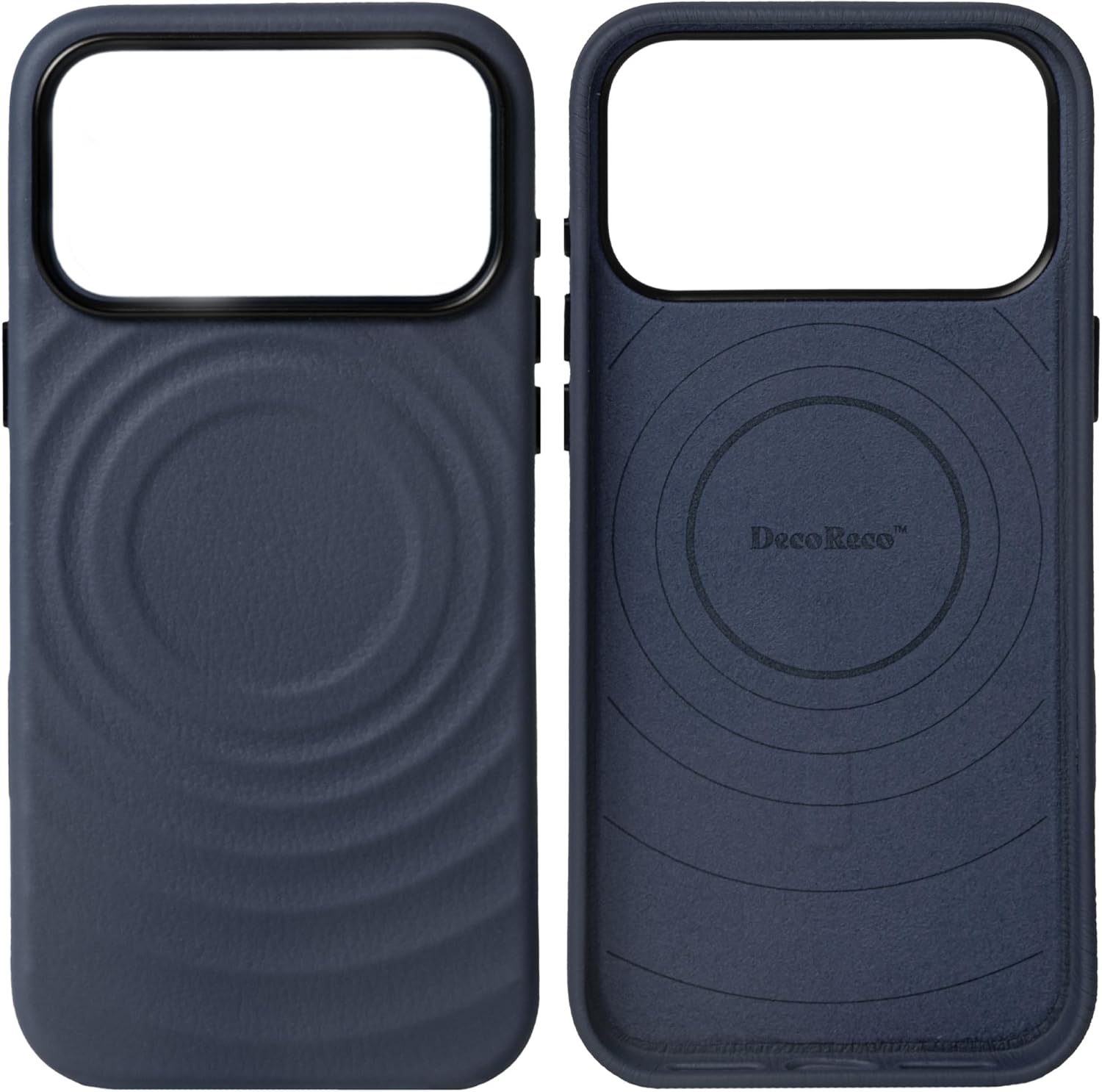 Luxe Wave Leather Case for iPhone 17 Pro Max | Premium North American Cowhide with Ripple Pattern | Compatible with Magsafe & Camera Control - Blue
