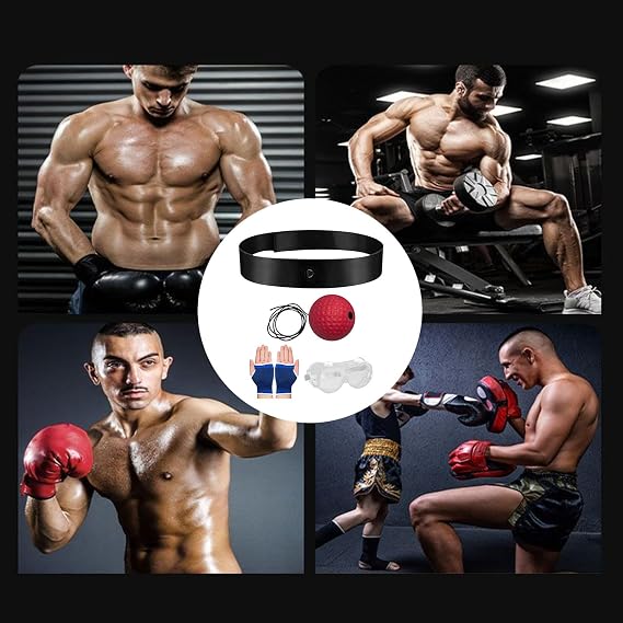 PUCHEN Box Bollen, Box Ball Game, Boxing Reflex Ball, Boxing Ball with Headband Punching Balls Equipment for, Reaction Speed,Agility, Punching Speed, Fight Skilland Hand Eye Coordination Training