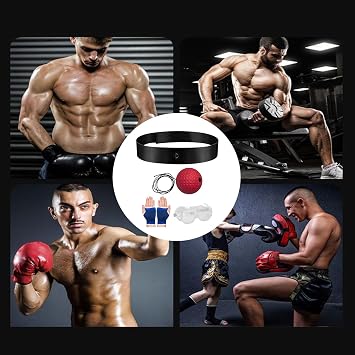 PUCHEN Box Bollen, Box Ball Game, Boxing Reflex Ball, Boxing Ball with Headband Punching Balls Equipment for, Reaction Speed,Agility, Punching Speed, Fight Skilland Hand Eye Coordination Training