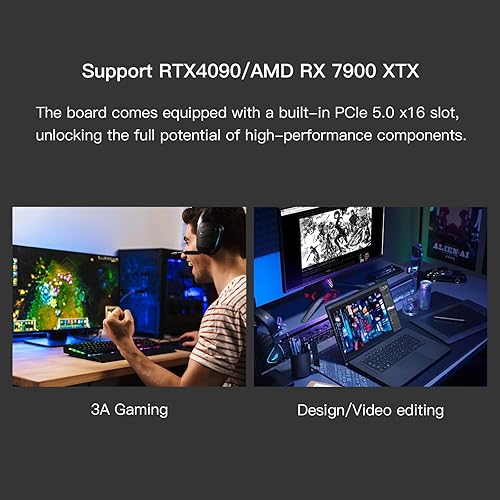 Miniatura 6 de MINISFORUM Placa base BD770i ITX, AMD Ryzen 7 7745HX integrada, 8C16T, hasta 5.1GHz, ranura PCIe 5.0 x16, soporte dual PCIe5.0 M.2, DDR5,