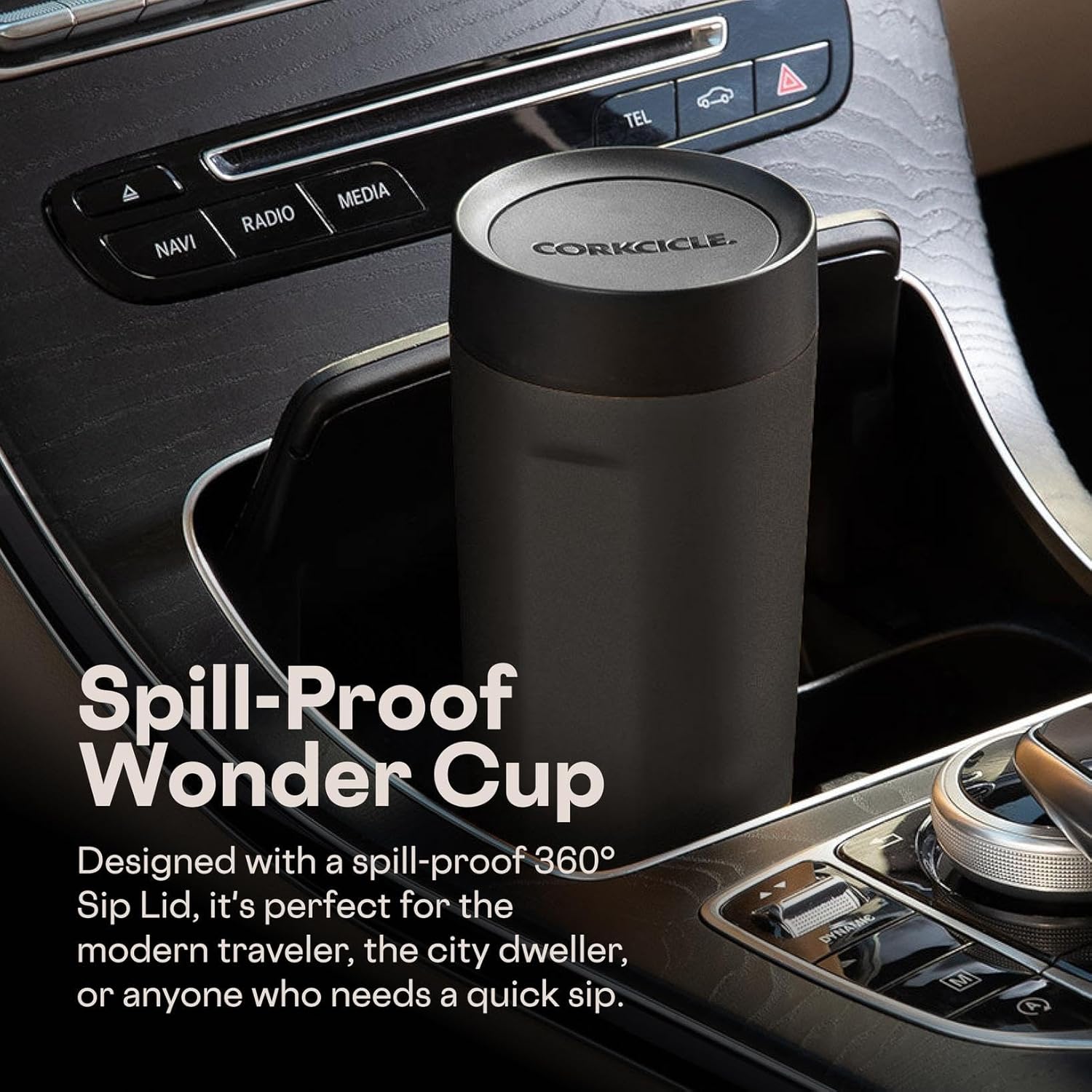 Corkcicle Commuter Cup Travel Mug - Insulated Coffee Mug with Lid - Keeps Drinks Cold 18 Hours - 360° Spill-Proof Sip Lid - Holiday Gift - Great for Gifting Warmth - 17 oz - Champagne Dreams - Image 6