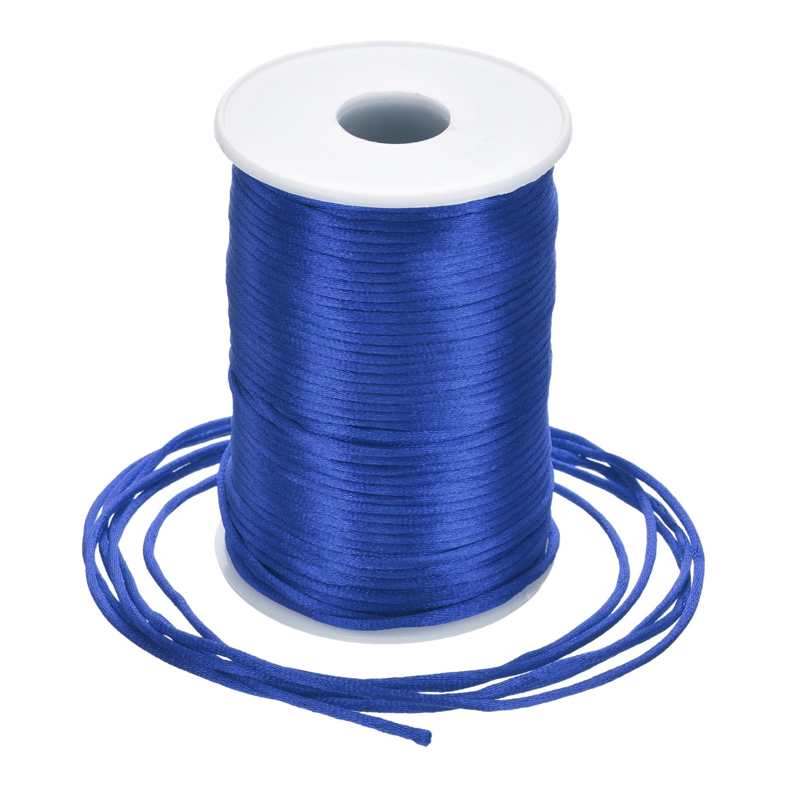 Rebower Nylon Satin Cord 2.5mm, 100m Nylon String for Bracelet Braided Thread [for Jewelry Making Necklace Chinese Knot Craft] - Dark Blue
