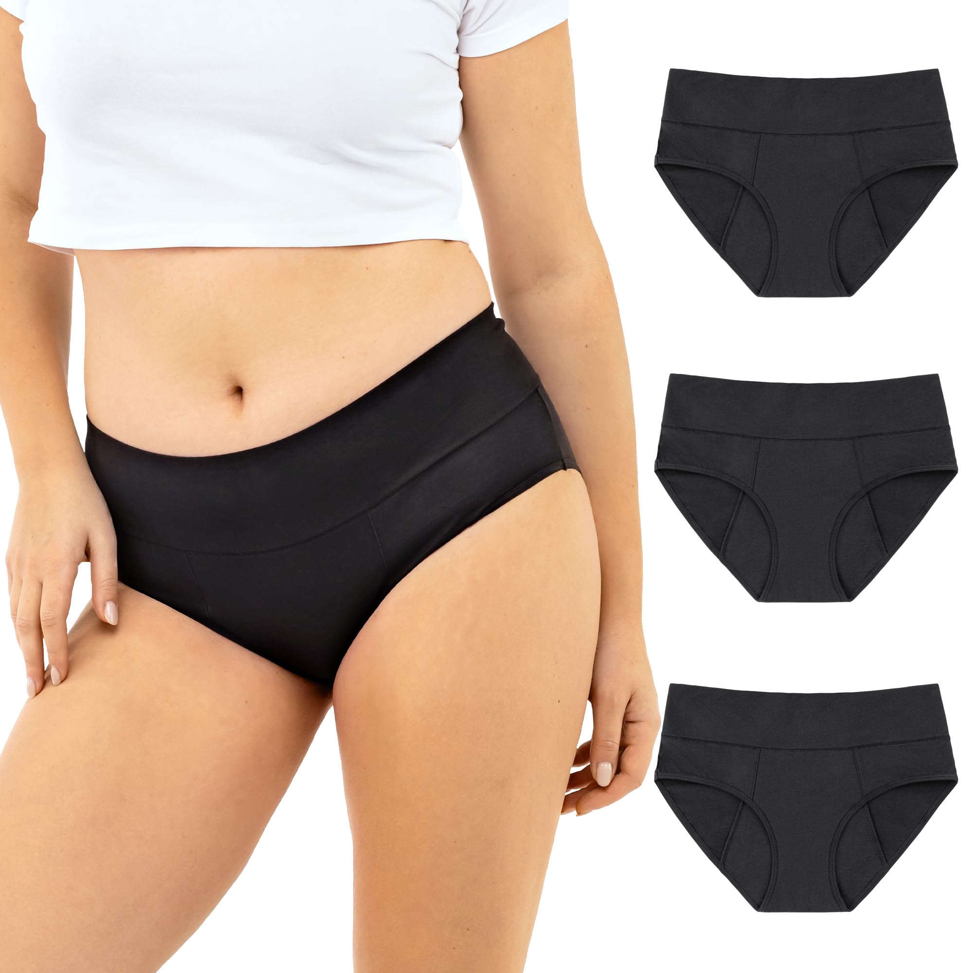 Lot 3 Bikini Menstruel Sans Couture Flux Modéré Ecowoman ECOWOMAN