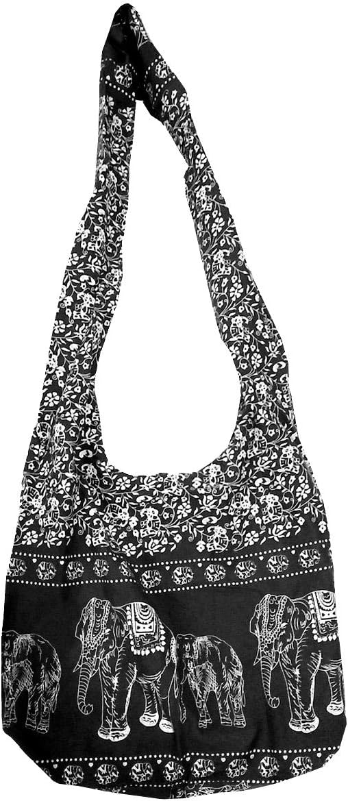 Boho Thai Hippie Elephant Vintage Style Sling Crossbody Bag Purse Thai Top Zip Handmade New Color Hight Quality