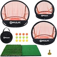 Vista 8 de Juego de red de práctica de astillado de golf emergente, accesorios de objetivo de golf para interiores y exteriores, mejora tu juego corto, gran