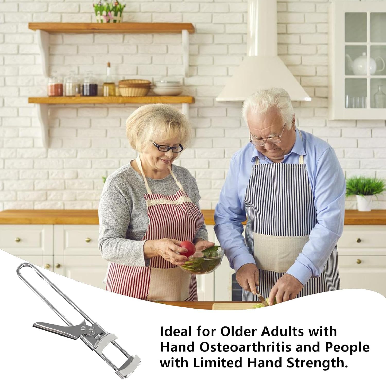Apriscatole a Mano in Acciaio Inox Regolabile Antiscivolo per Cucina