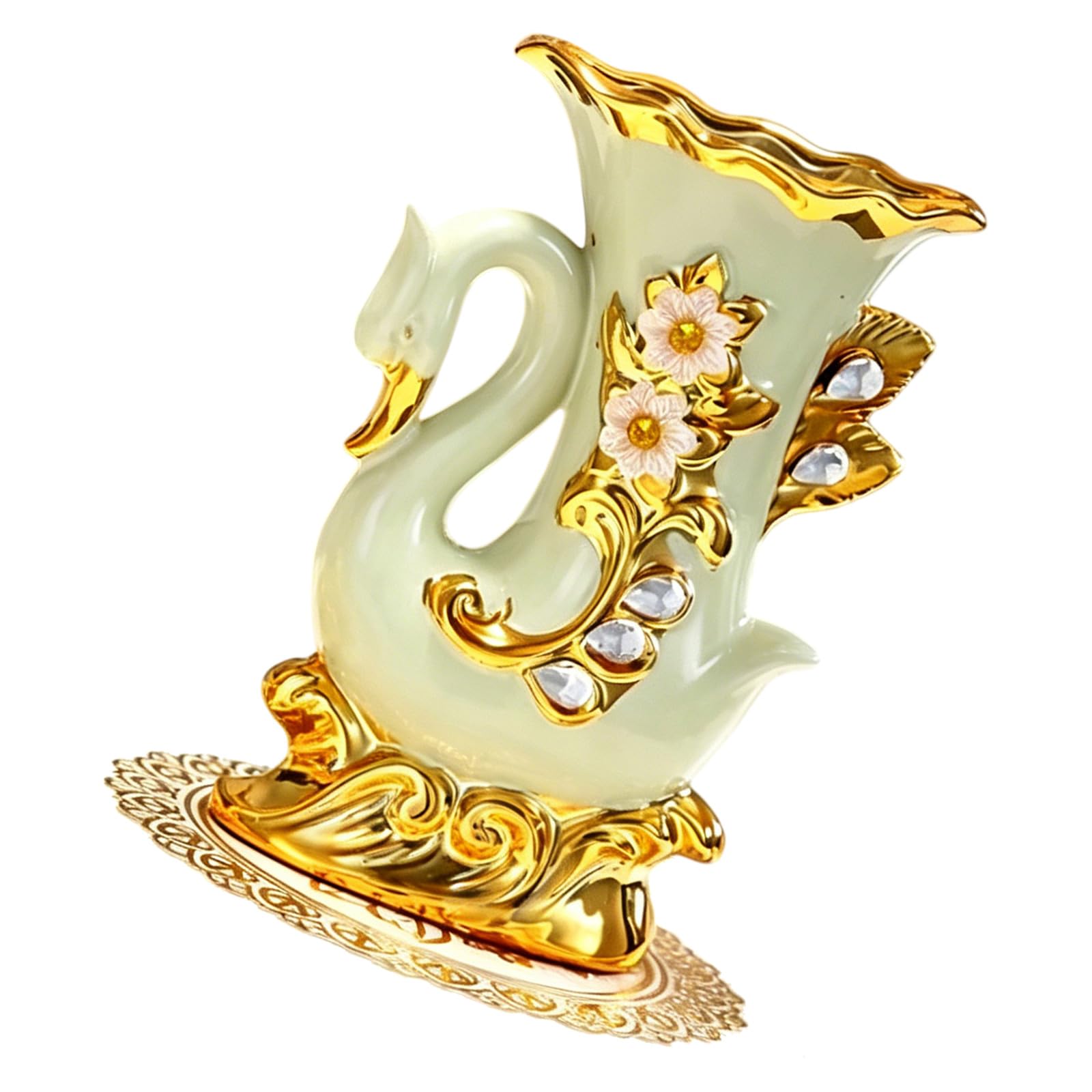 carotoe Stylish European Elegant Ceramic Vases with Elephant Sculpture Home Decors for Wedding Housewarmings Ceramic Centerpieces Vases
