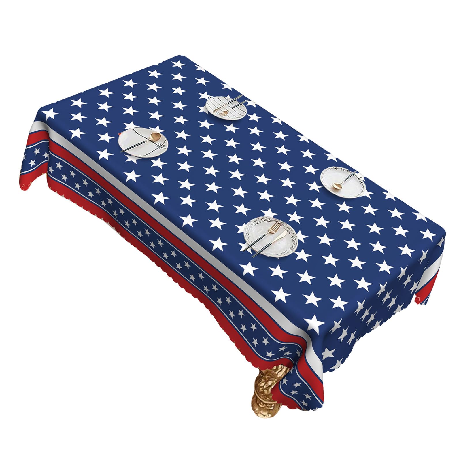 carotoe Patriotic Independences Day Table Cloth with Flags Tablecloth for Holiday Parties Picnics Kitchen Patriotic Tablecloth Flags