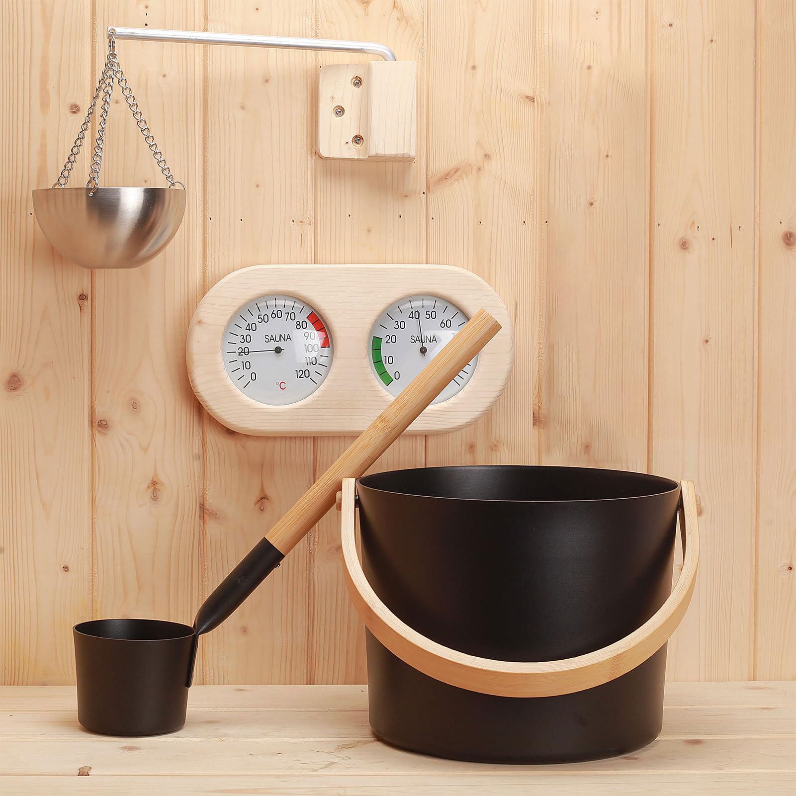 Forniture per bagno turco - Set di sauna terapeutica, kit di rilassamento | salute, collezione di benessere essenziale per terapia termica | Accessorio da bagno in legno di lusso, attrezzature Spa,