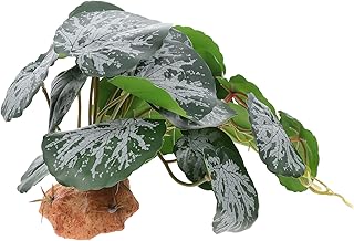 NUSITOU Caixa De Estimação De Escalada Paisagismo Anfípode Pequeno Terrário Folhas Artificiais Plantas De Aquário Realista Dragão Barbudo Tanque De Peixes Plantas Réptil Planta Escondida