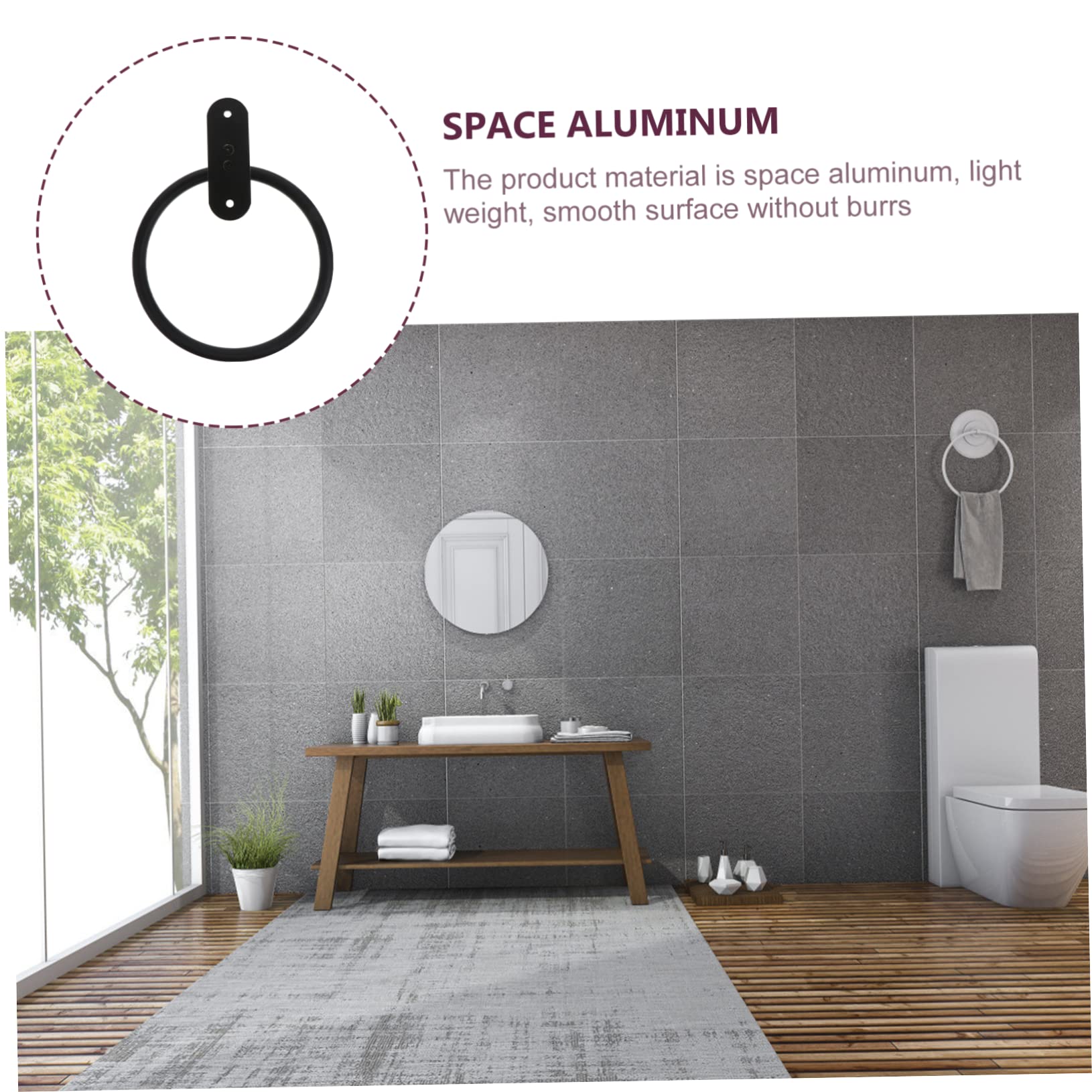 TEHAUX 2sets Portasciugamani Inossidabile Design e Non Perforante Facile Installazione Accessorio Per e Risparmiare