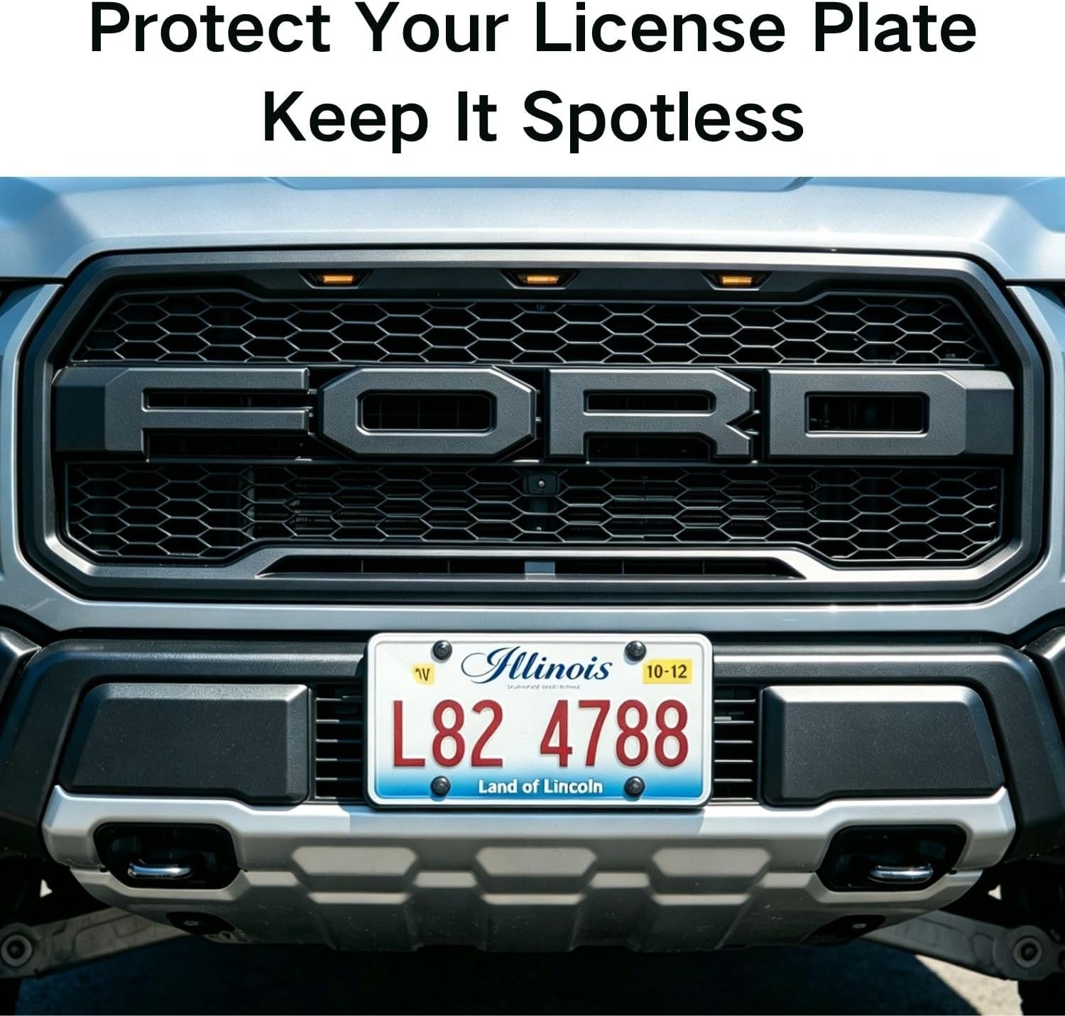 2-Pack Black License Plate Frames with Clear Covers, Rustproof ABS Holders, Street Legal for US Standard Plates, Fits Car SUV Truck Van with Full Mount Hardware