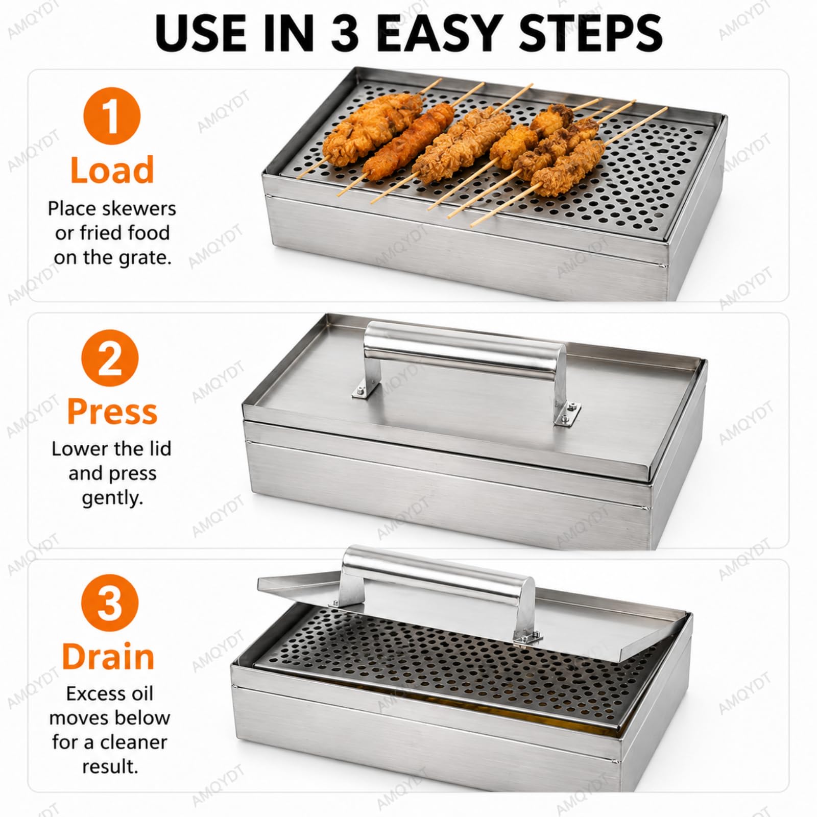 Bandeja Prensadora De Aceite Para Barbacoa, Cesta Para Parrilla De Exterior, Caja Trituradora De Carne De Acero Inoxidable Reforzado Para Pescado, Verduras Y Brochetas Null Small