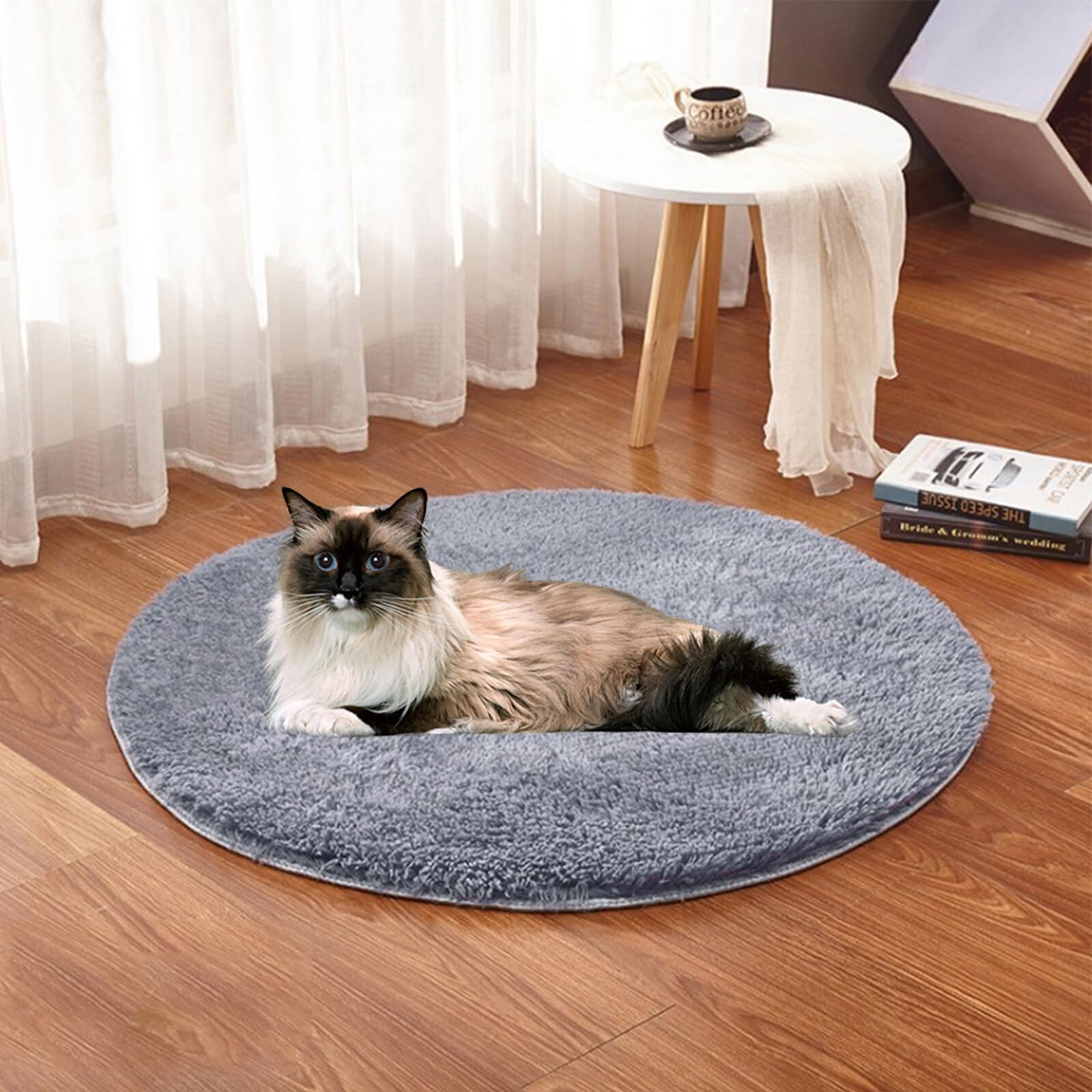 Haokaini Manta Calefactora para Mascotas Calefacción Constante Almohadilla Calefactora Eléctrica Colchón Felpa Alfombra de Cama Calentada con Cable USB para Perros Pequeños Gatos Gatitos