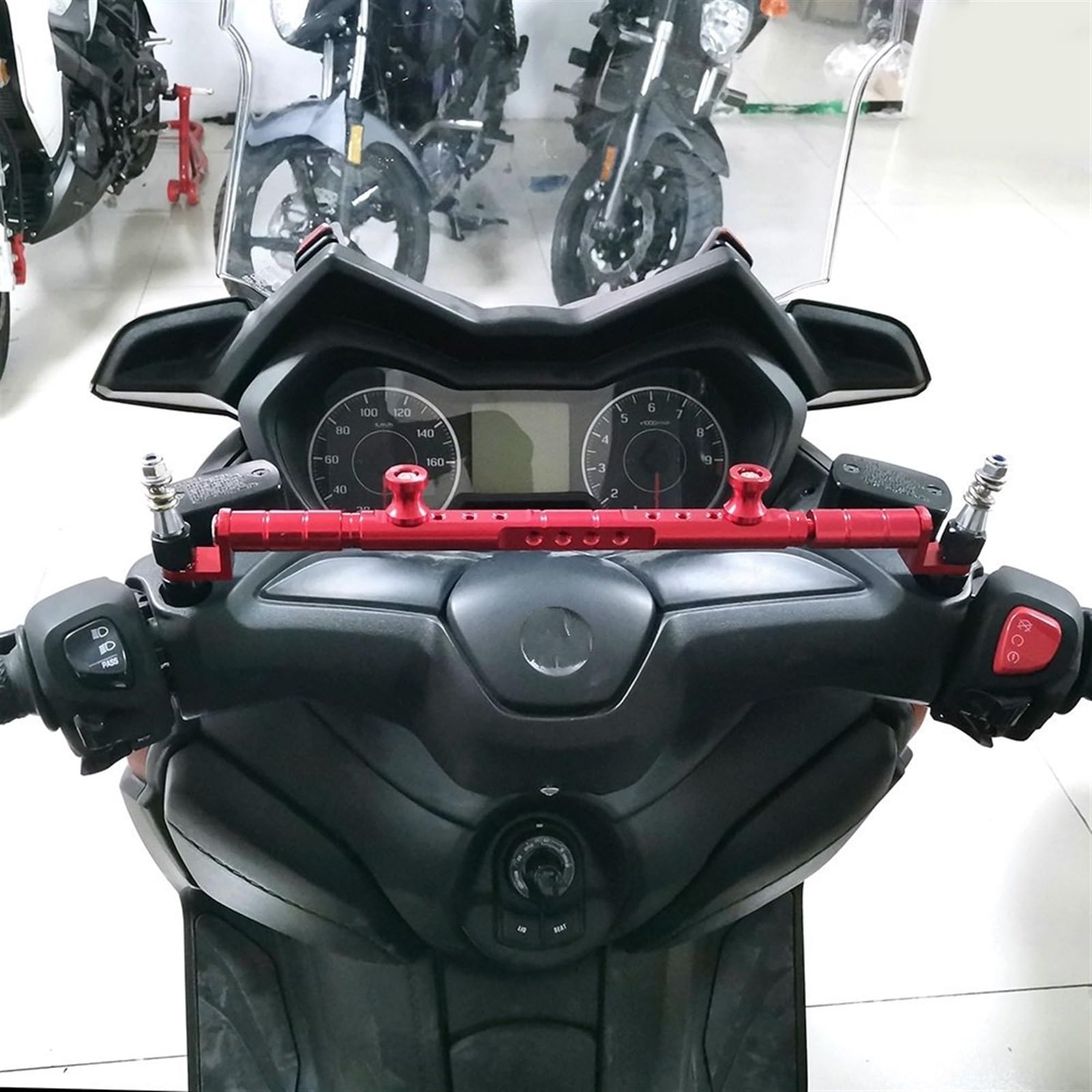 Dla Honda XADV 750 X-ADV XADV750 X-ADV750 Kierownica Motocykla Balans Bar Poprzeczka Uchwyt Na Telefon GPS (Kolor : Red logo, Rozmiar : 1)
