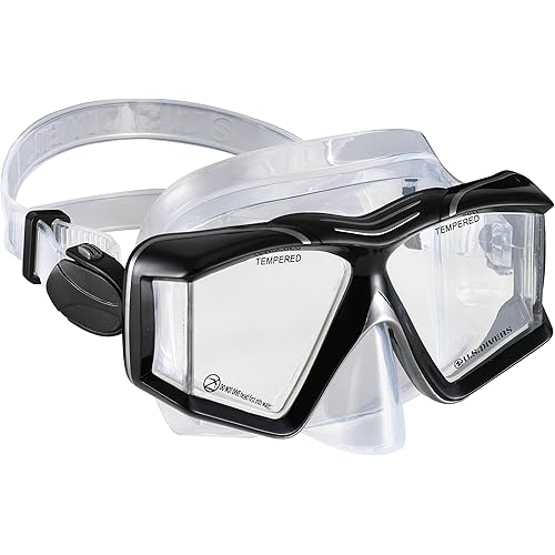 U.S. Divers Sideview Adult Snorkel Mask - 180-Degree Full Underwater Vision, Leak-Free Silicone Face Skirt, Easy-Adjust Mask Buckles - Pro Series | Unisex Adult