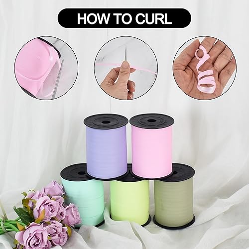 Vista 45 de TONIFUL Cinta rizadora de 500 yardas para decoración de arte y manualidades, envoltura de regalos, cintas y lazos para regalos de Navidad, Año Azul