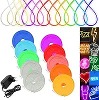 Fita Neon Led 5m Bivolt Flexível Siliconada 12v + Fonte (Azul Escuro)