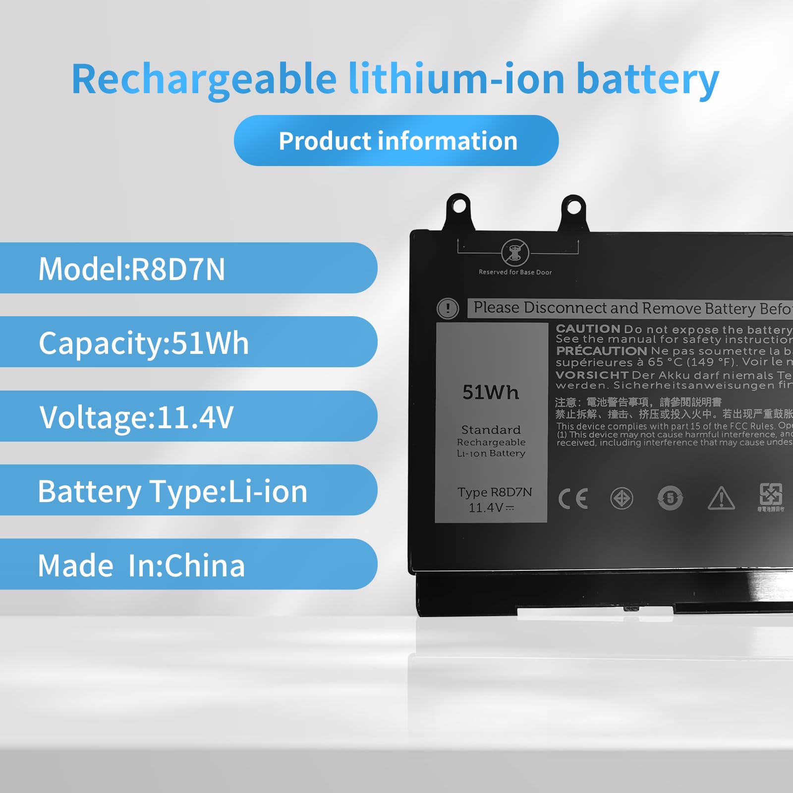 Amazon.com: Hubei R8D7N 0R8D7N 1V1XF 4GVMP W8GMW Laptop Battery