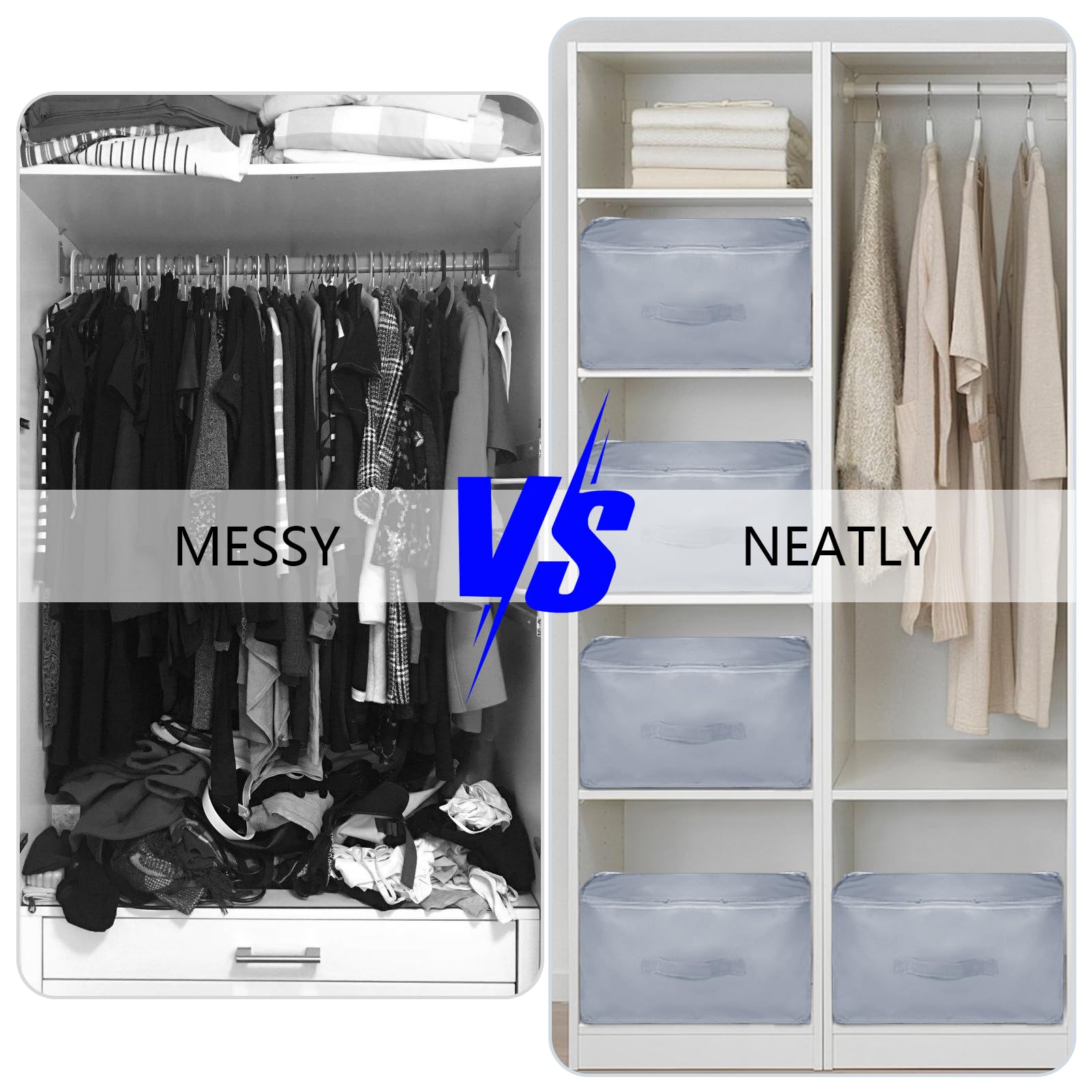 1 x organizer samokompresujący, torba do przechowywania kołder z zamkiem błyskawicznym, torba kompresyjna, kolor szary, ultra Space Saving Self Compression Organizer Bag (54 x 42 x 60 cm)