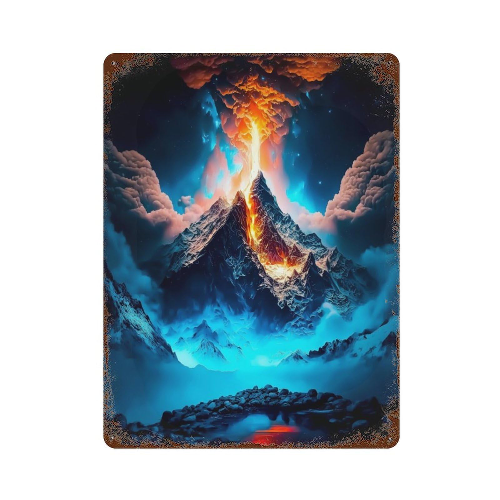 Martian Eruption Decorative Tin Sign 15.7"x11.8", for Bistro, Counter And Cafe Decor, Retro Wall Decor
