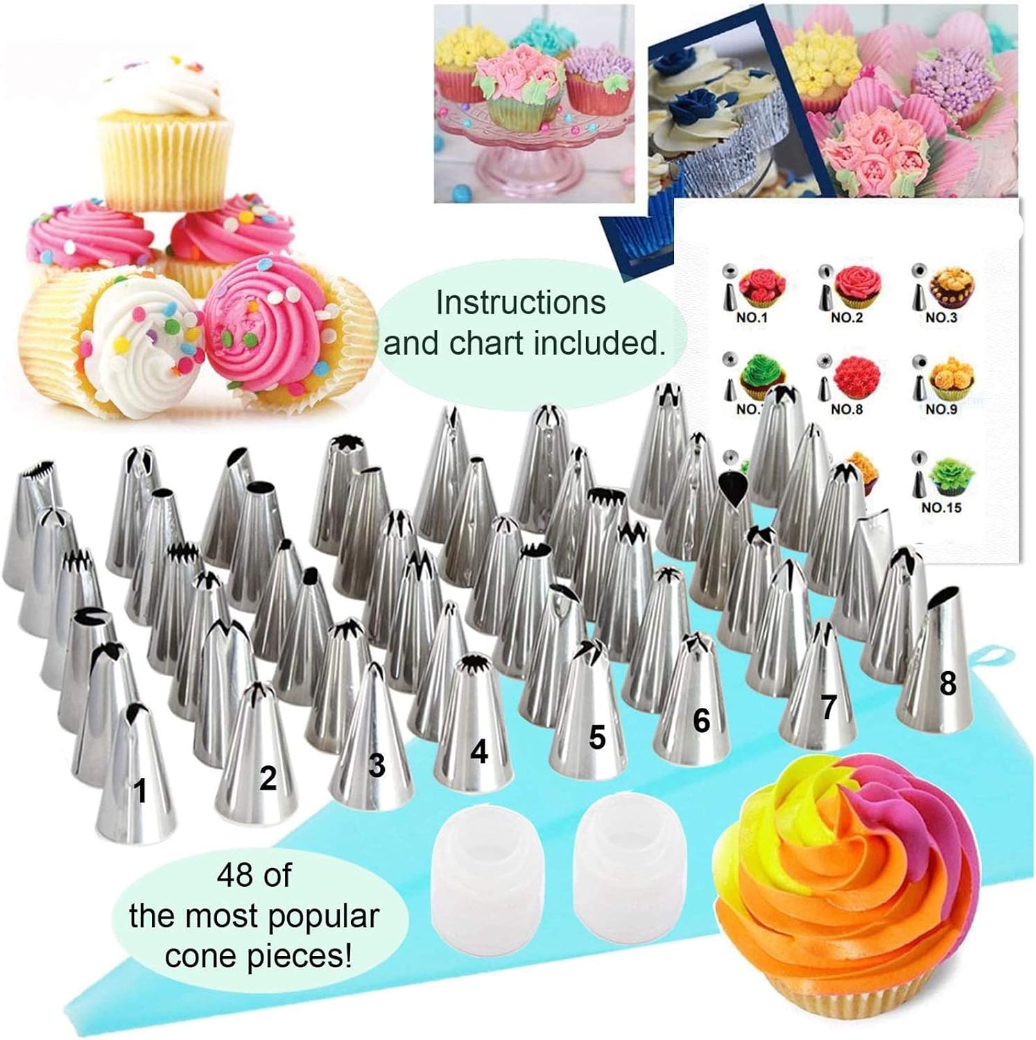 Ailelan Cake Decorating Kit, 90 Pcs Cake Decorating Supplies Kit for Beginners, Icing Spatula Smoother Pastry Tools