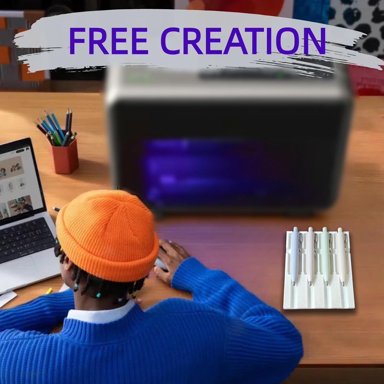 UV Printer Pen Jig, Universal Pen Production Jig Compatible with Eufymake UV Printer E1, Bamboo & Custom Pen Printing Tool for Batch Jobs&Big Orders