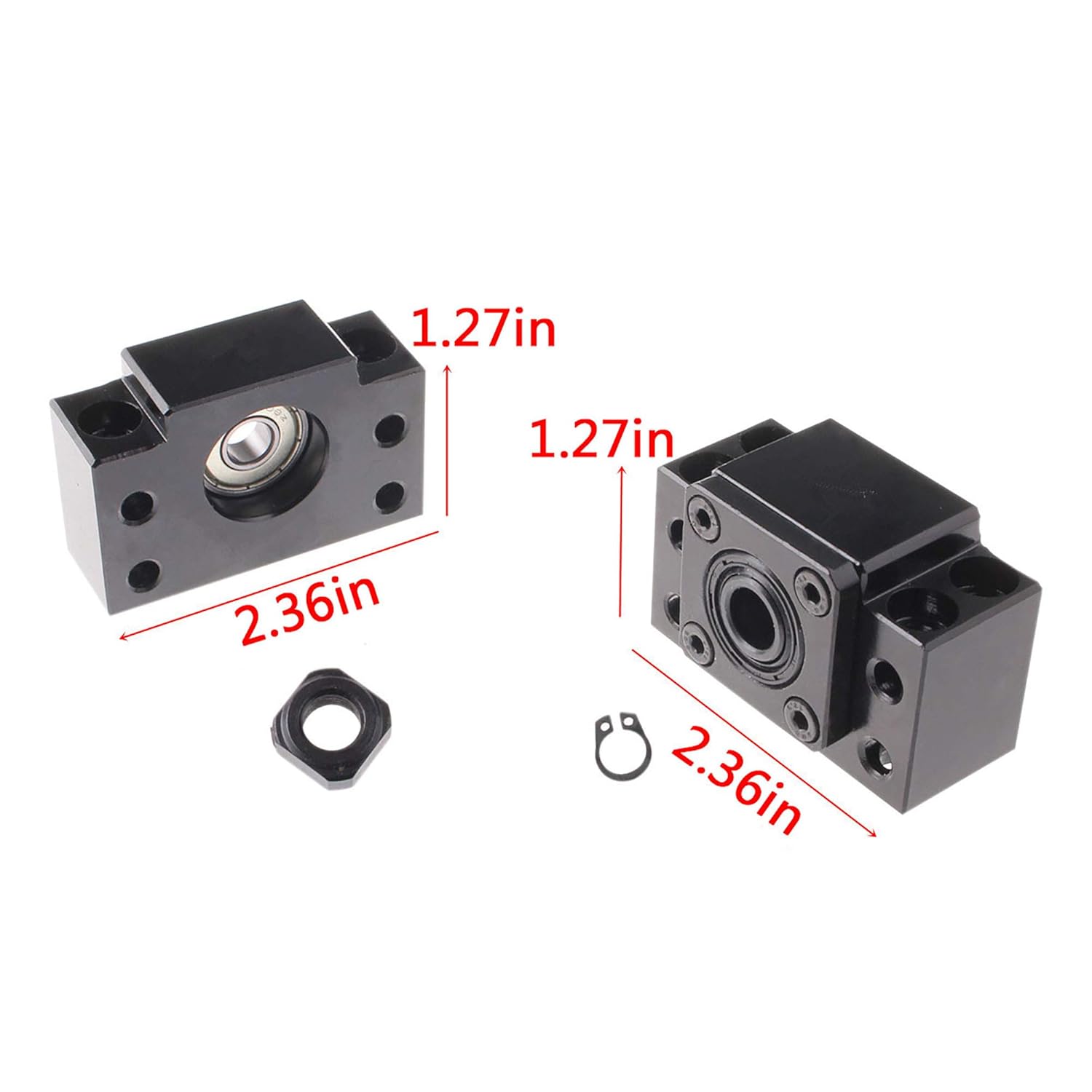 Ball Screw CNC Parts SFU1605 RM1605 16mm 700mm with Metal Deflector Ball Screw nut + End Supports BK12/BF12 +1PCS CNC Coupler with end Machining, Length Approx 27.55inch/700mm
