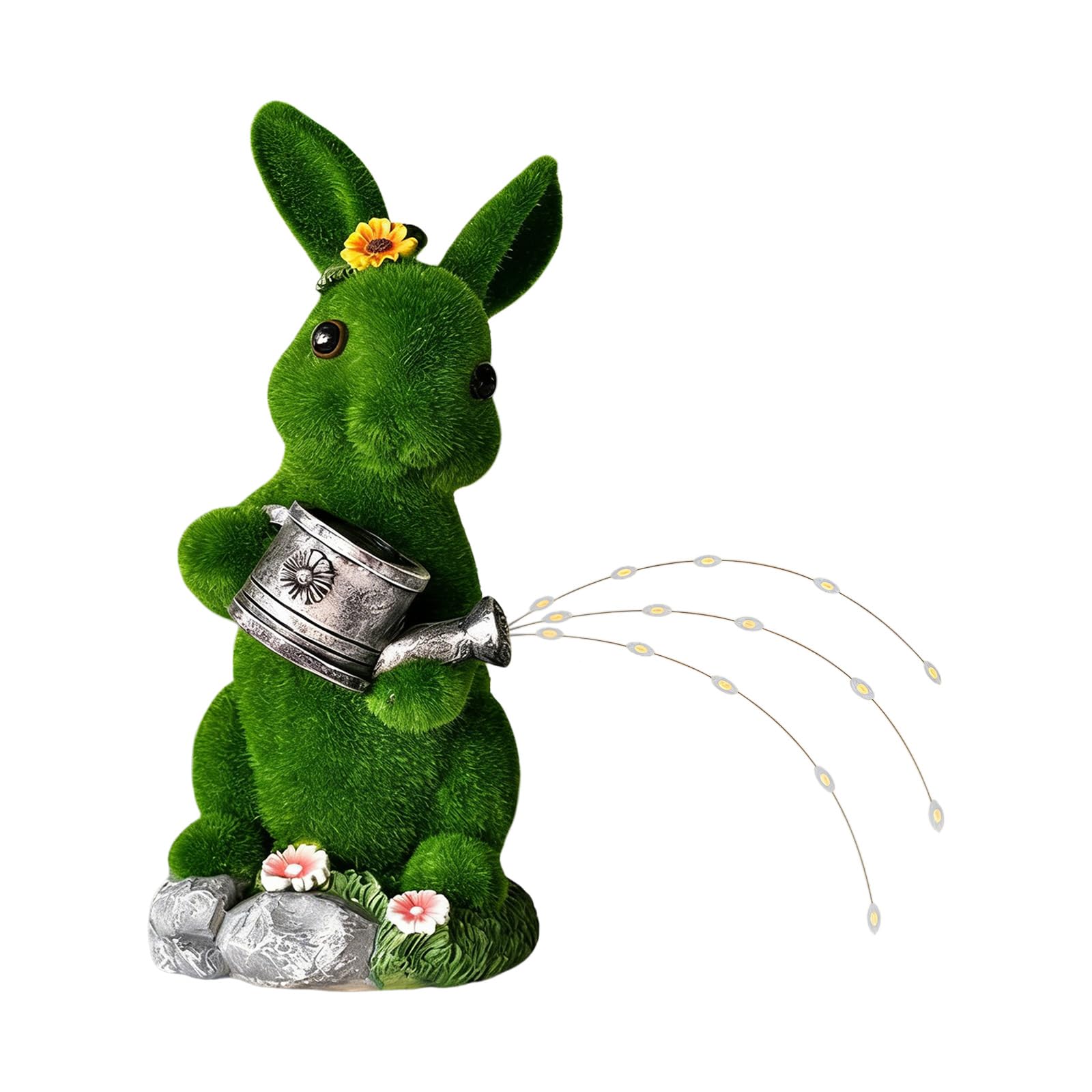 Lapins à énergie solaire décorations de jardin lumières fêtes enfants