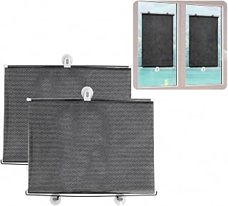 2 Pcs Suction Cup Window Roller Shades Frame, Black 22.8" W x 49“H