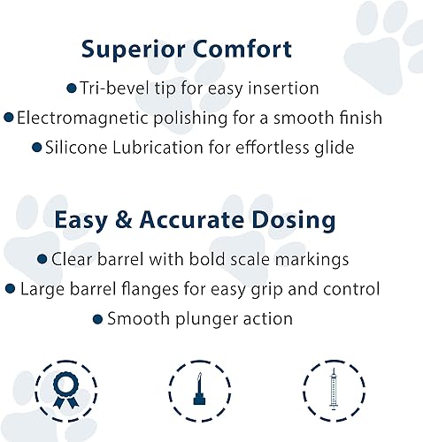 Miniatura 5 de UltiCare VetRx U-100 Pet Insulin Syringes, Comfortable and Accurate Dosing of Insulin for Pets, Compatible with Any U-100 Strength Insulin, Size