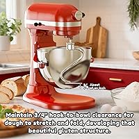 Vista 6 de Gancho de masa en espiral de acero inoxidable para batidora de pie KitchenAid, gancho para pan, se adapta a batidoras de pie con tazón elevable