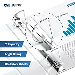 EasyView Premium Angled D-Ring 3-Inch Binders with Clear-View Covers, Customizable 3-Ring Binders for School, Office, or Home, Pack of 6, White