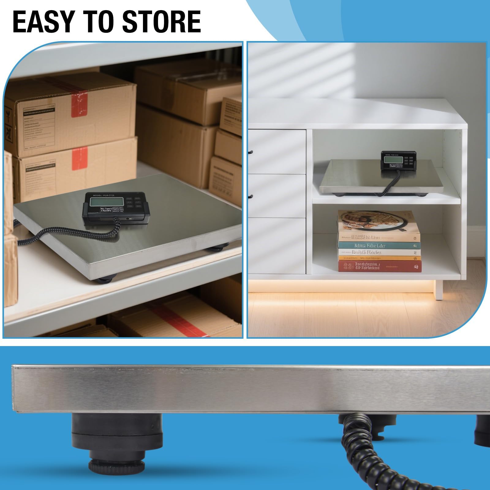 Large 440lbs Shipping Scale 15X 12 Platform Heavy Duty Stainless Steel Platform for Postal Industrial Floor Business Office — view 6