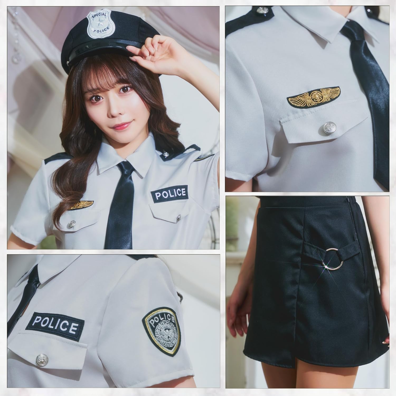 Clearstone Glowholic Women's Cosplay, Grayish Police, L, Gray, graish polis