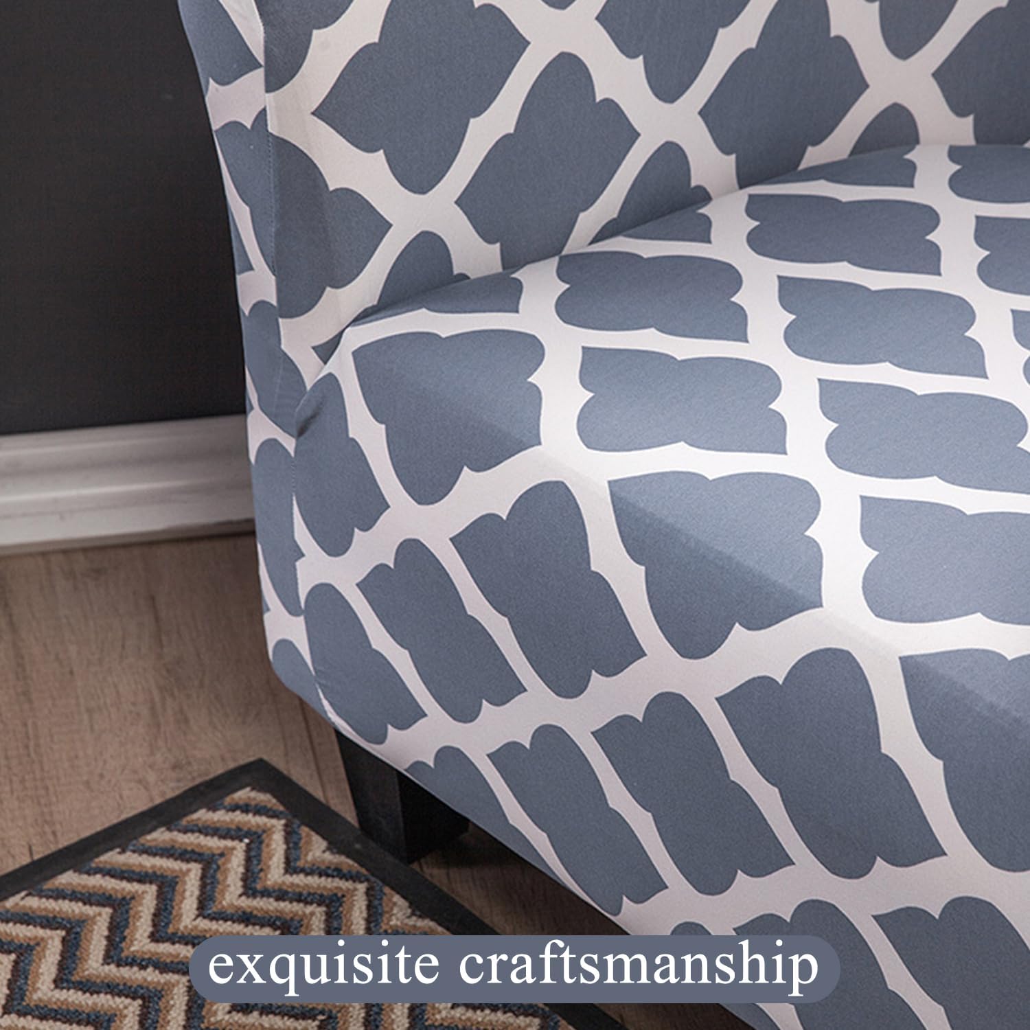 F,Club Chair Cover*1, Soft Club Chair Slipcover Stretch Armchair Cover Sofa Cover Round Barrel Chair Cover Tub Chair Slipcover with Elastic Bottom Furniture Protector for Living Room