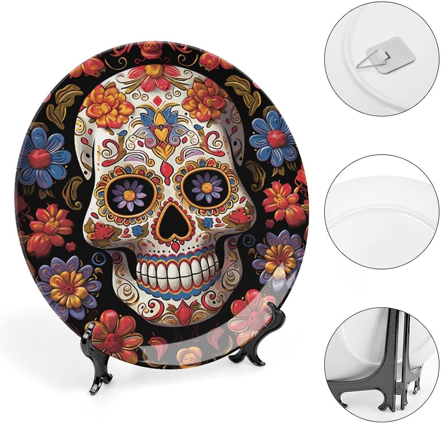 Bone China Decorative Plate with Stand Round Display Plate 6inch image 4