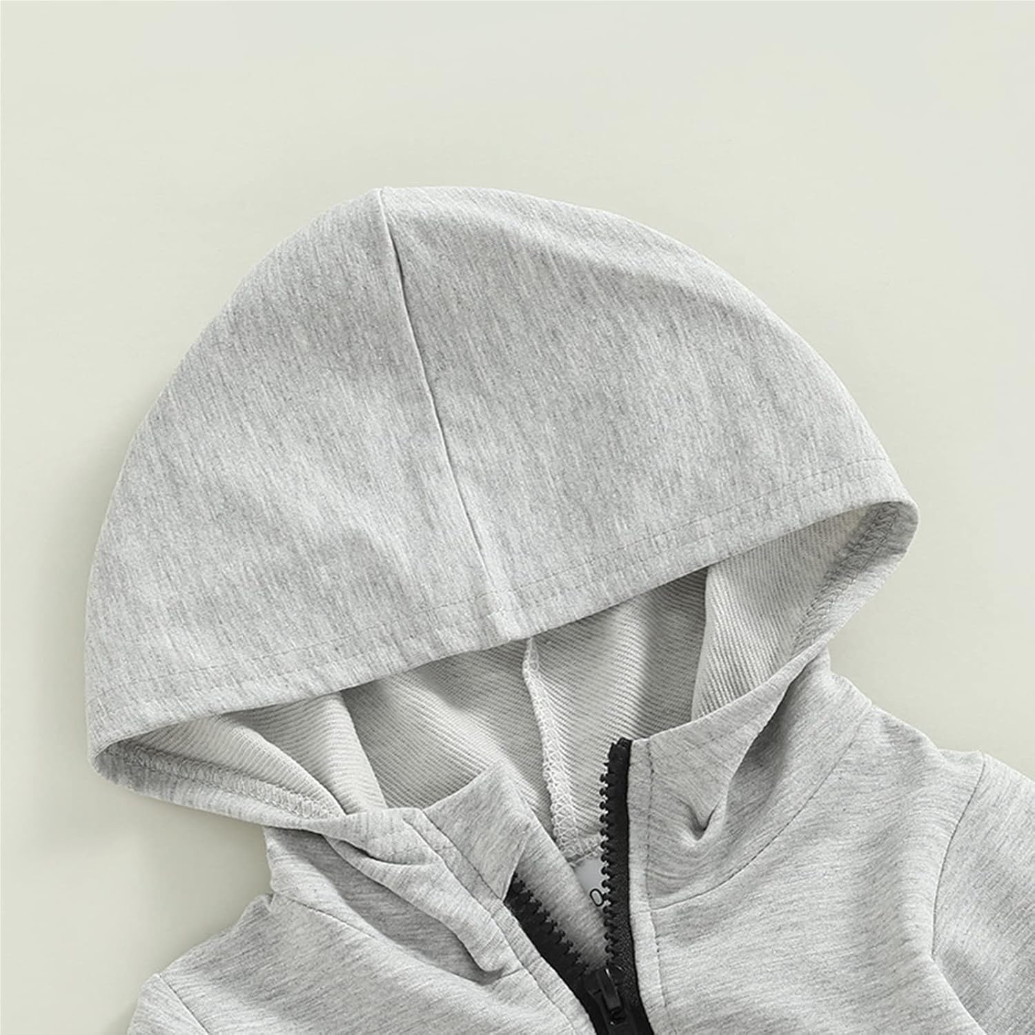 Noubeau Toddler Baby Girl Boy Clothes Long Sleeve Hoodie Zip Sweatshirts Pullover Tops+Casual Pants Set Fall Winter Outfit Grey 3-6 Months image 2 of 6 B0B6TV6T44