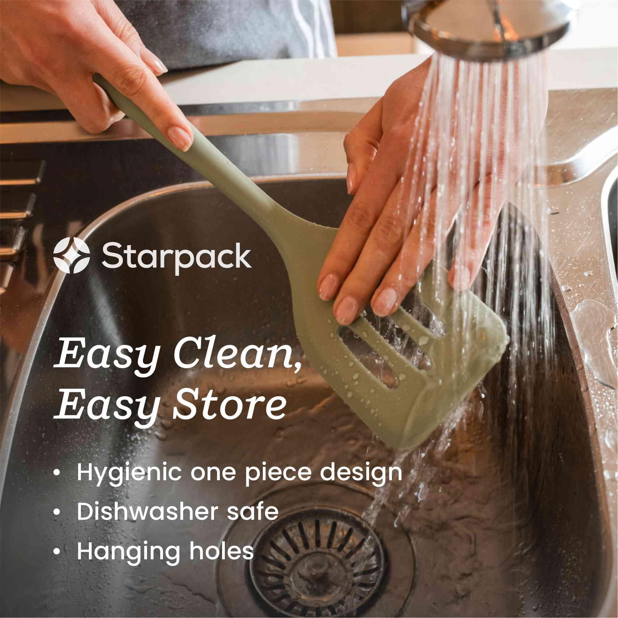 Starpack - Espátula giratoria de silicona de alta calidad, espátula ranurada de 29 cm, espátula ranurada de silicona resistente al calor hasta 315.6 °C para cocinar, espátula de goma antiadherente de