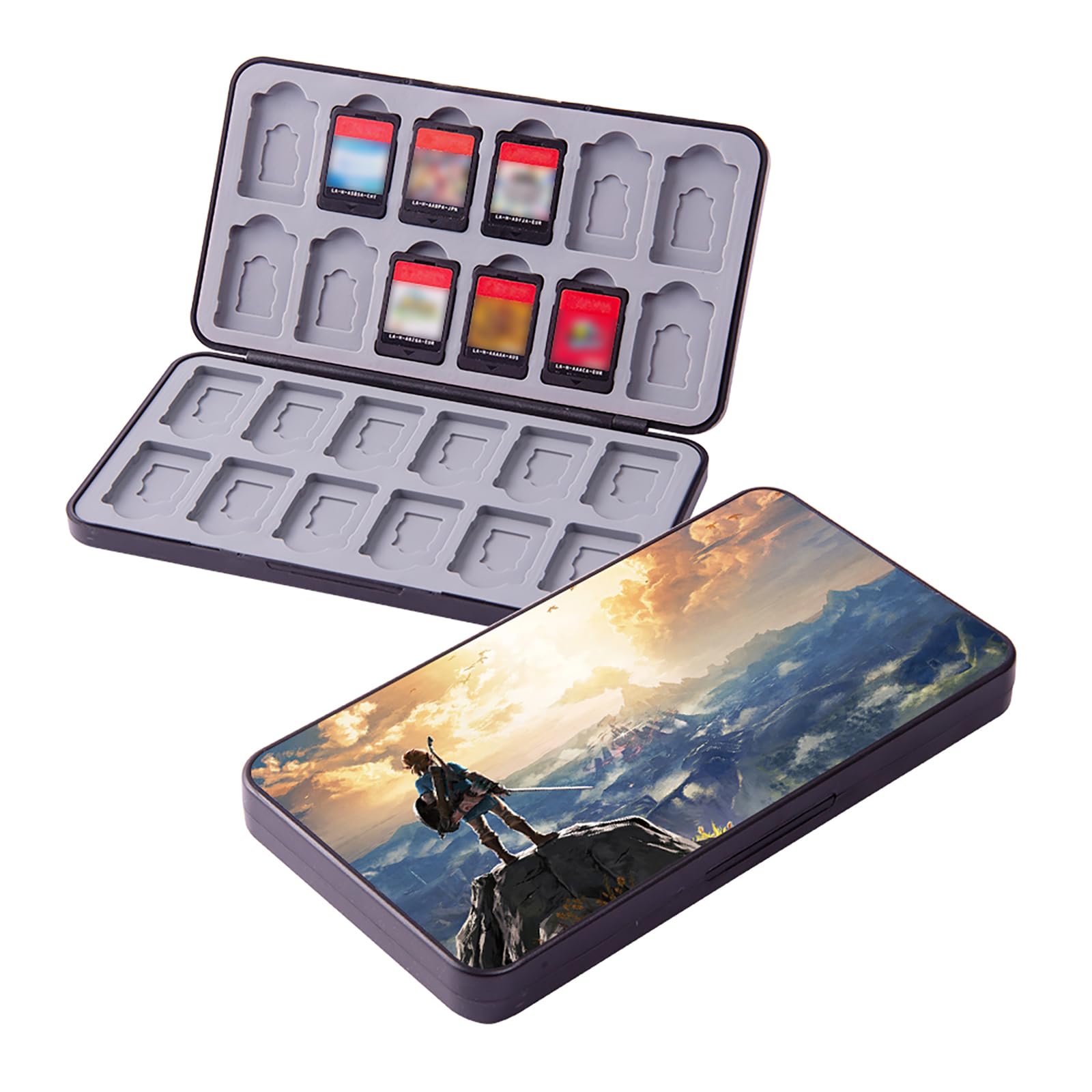 Sponsored Ad - PERFECTSIGHT Switch Game Card Case for Nintendo Switch Lite/ Switch OLED, Cute Kawaii Portable Thin Compact Hard Shell Case, NS Protective Shockproof Holder Storage Box with 24 Cartridge Slots, Zel