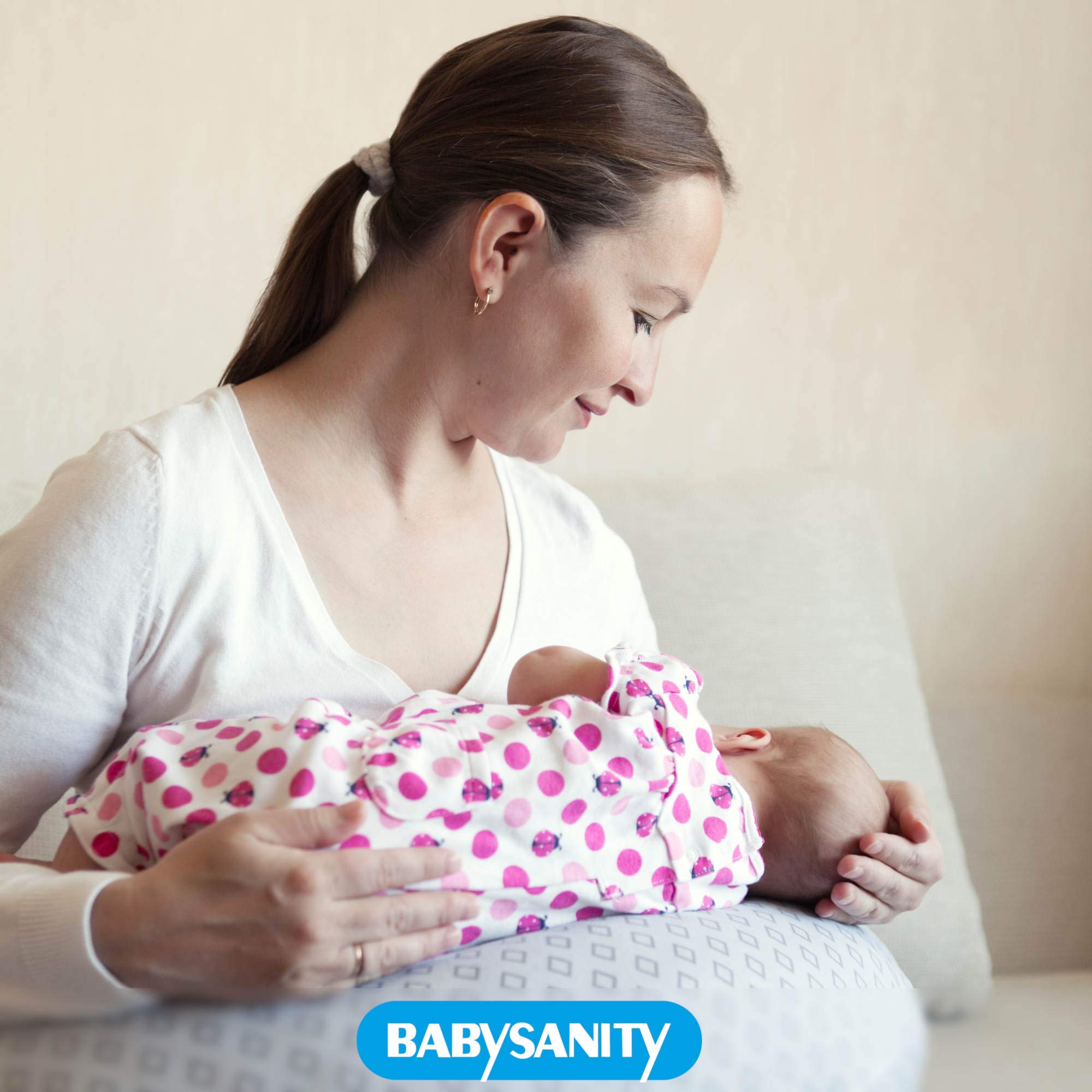 Babysanity Cuscino Allattamento Kikka Gravidanza Neonato XXL con Federa Esterna 100% Cotone Alta Qualità Sfoderabile per le Future Mamme Pratica Borsa Viaggio Made In Italy (Animaletti Rosa)