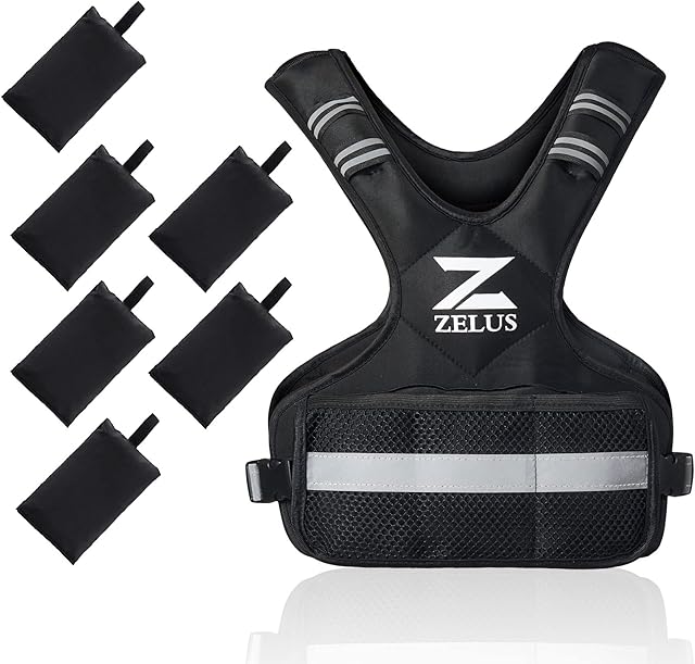 ZELUS Weighted Vest for Men and Women | 1.8-4.5kg/5-9kg/9-14kg Vest with Ironsand Weights,0.5-10.5kg|0.5-20.5kg Vest with Iron Weights| Adjustable Body Weight Vest for Cardio and Strength Training