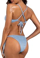 Vista 4 de ZAFUL traje de baño de dos piezas con nudo de árbol de coco estampado tropical para mujer