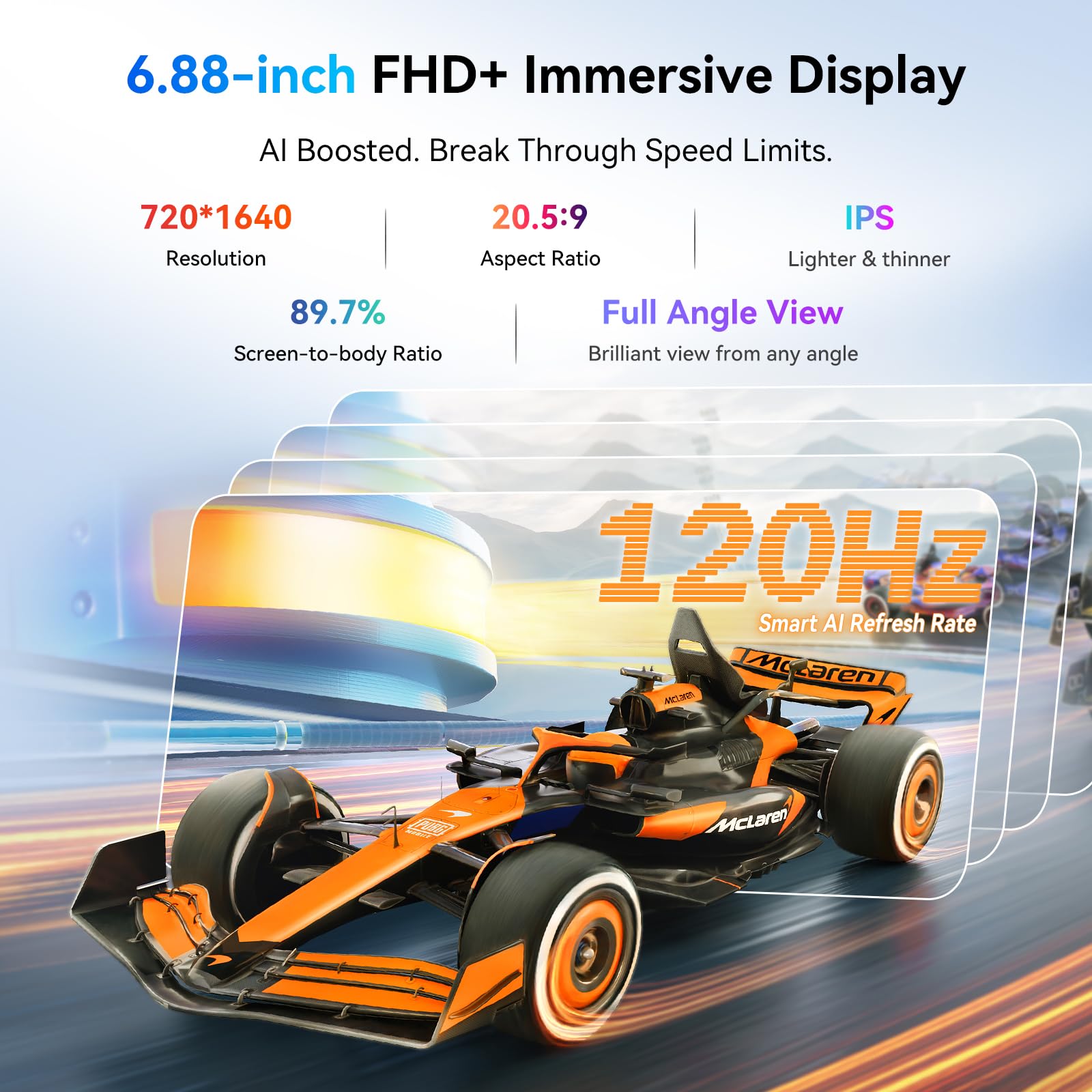 Blackview Shark 6 Unlocked Android Phones 5G (2025), Android 15 Cell Phone Unlocked, 6.88" 120Hz Display, 12GB+128GB/2TB, 16MP+8MP AI Camera, 5000mAh/18W,Fingerprint/Face ID,Dual SIM/GPS/OTG/NFC,Black