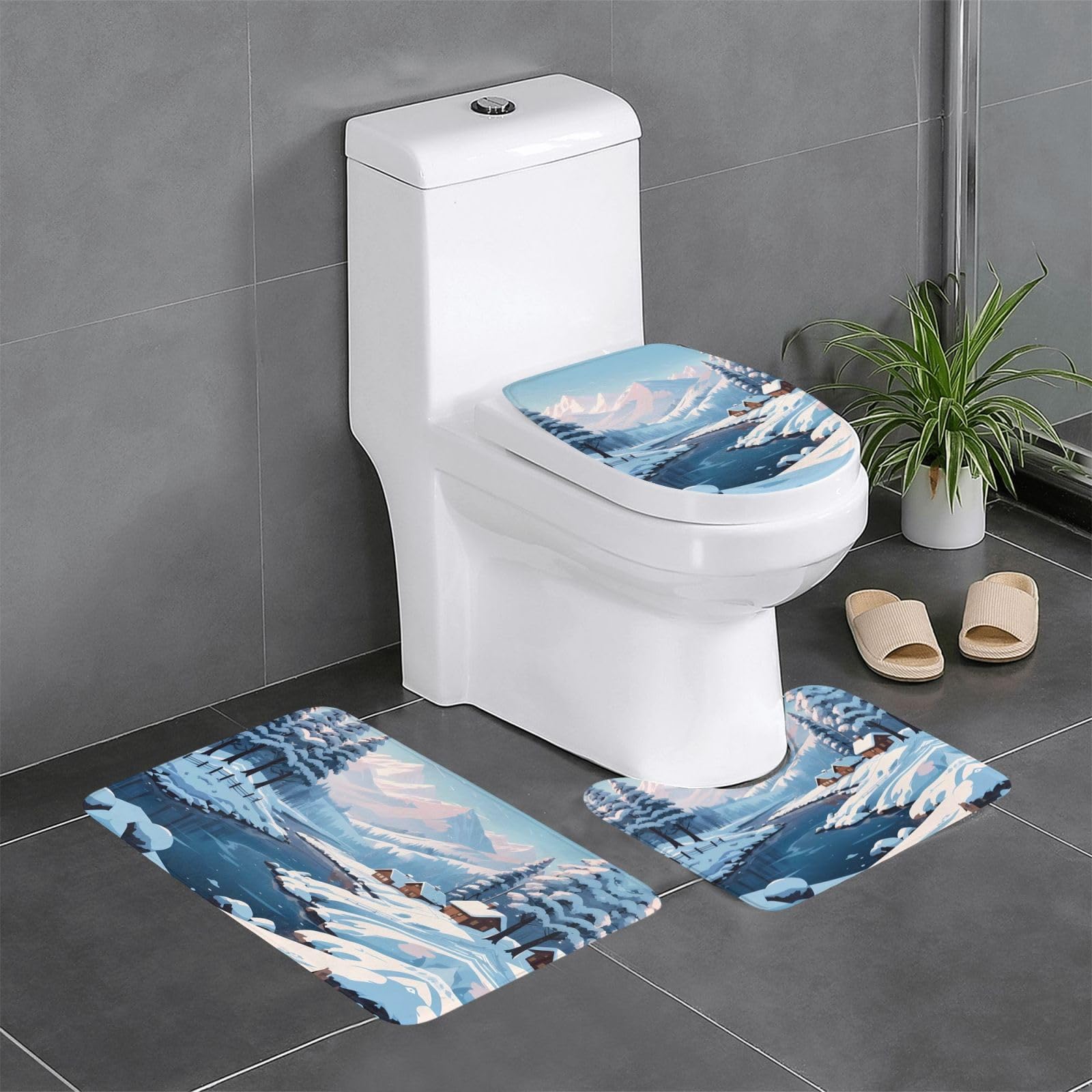 Tapis de toilette antidérapants WHJSHOP anti-glisse pour sol mouillé de salle de bain