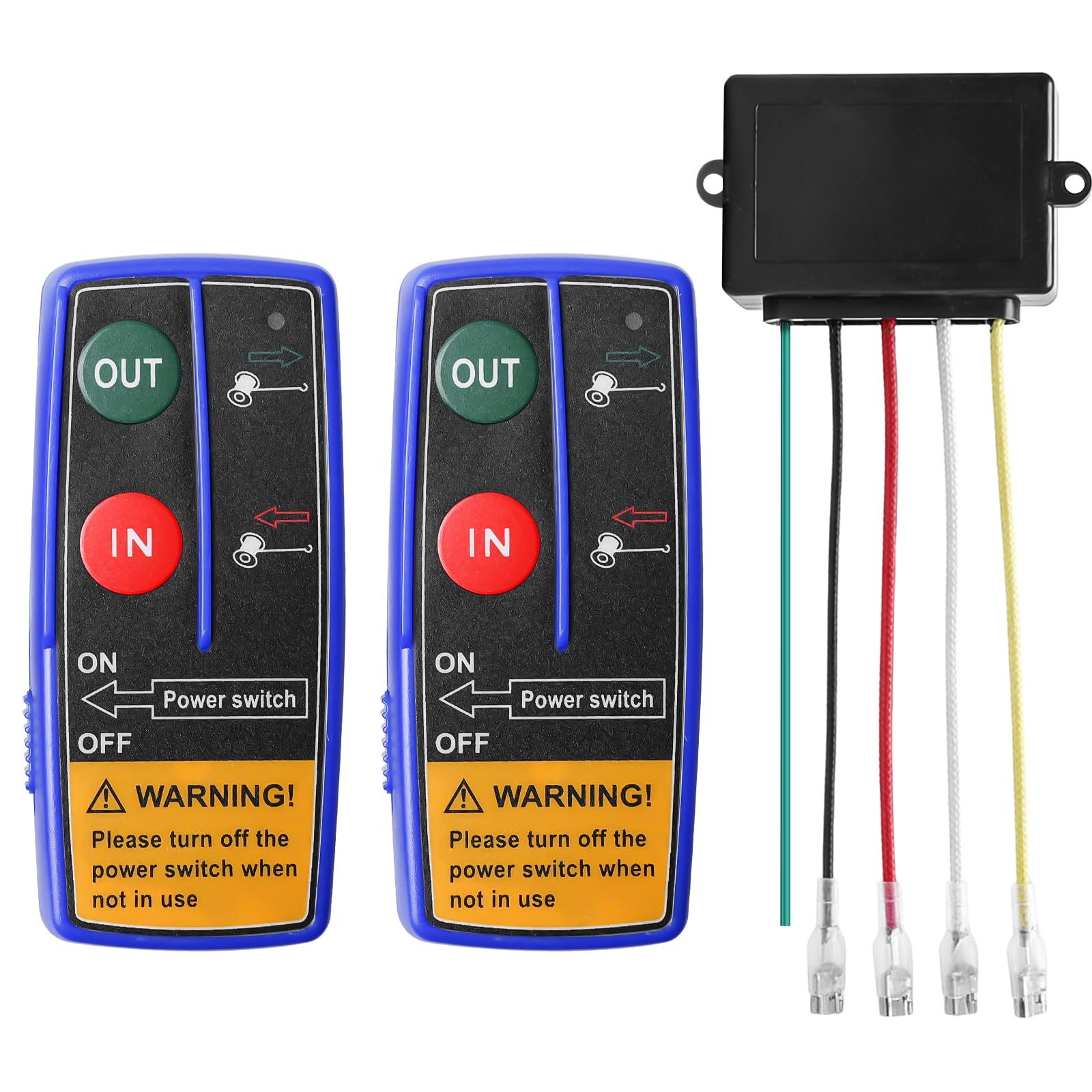 GAOUTO Kit di Telecomando Wireless per Argano 12V 24V, Set Universale di Interruttori per Telecomando Senza Fili, 2 Telecomandi e 1 Ricevitore, Alta Sensibilità con Portata di 23 Metri, per Argano