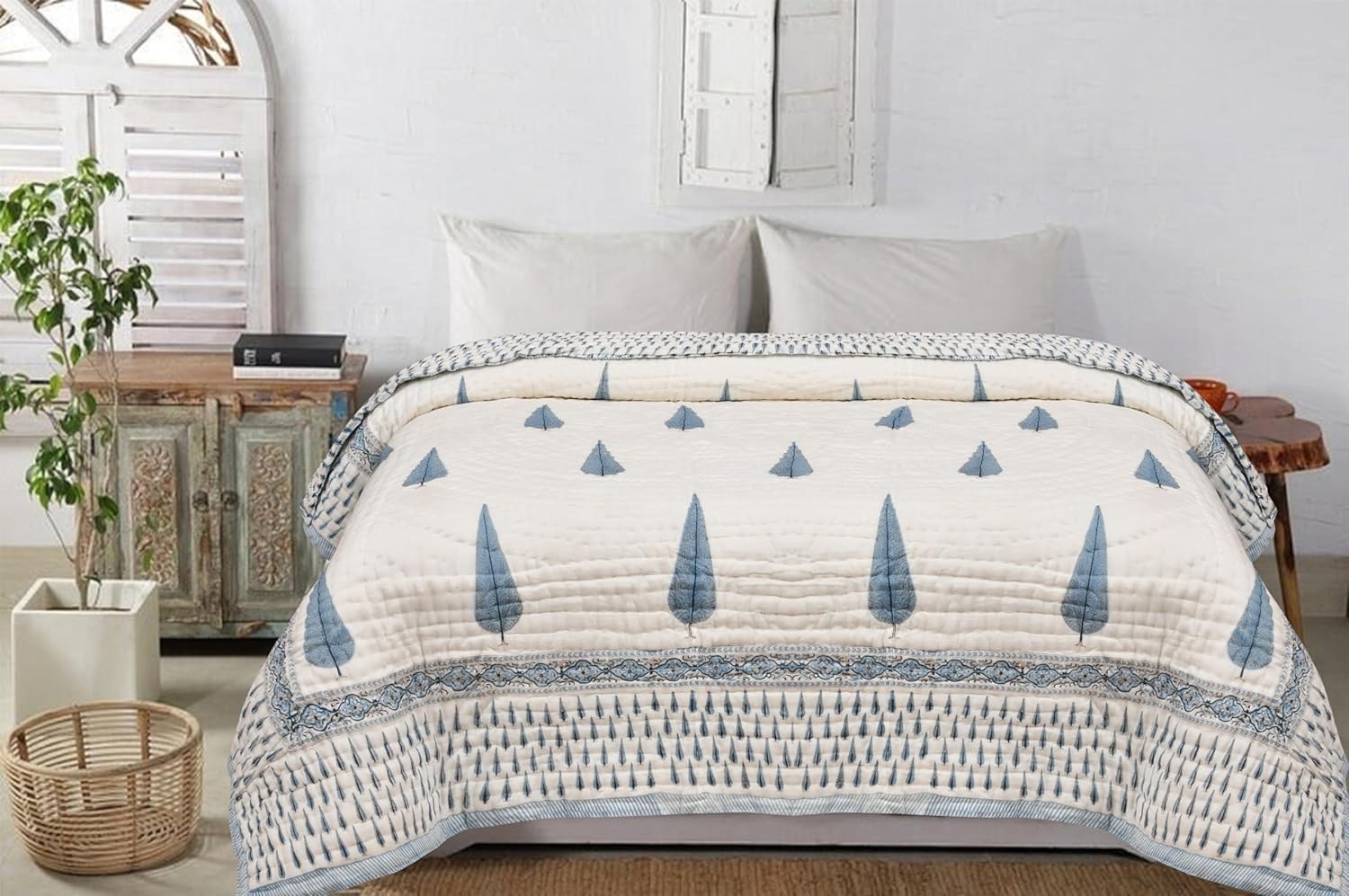 Cotton Razai Double Bed | 400 TC AC Blanket/Comforter | Reversible Quilt for All Seasons | Soft & Lightweight | 90 x 105 Inches (Print05, Double) Cotton Razai Double Bed | 400 TC AC Blanket/Comforter | Reversible Quilt for All Seasons | Soft & Lightweight | 90 x 105 Inches (Print05, Double)